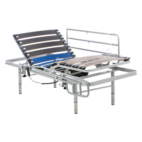 Letto ortopedico elettrico con piedi regolabili e sponde letto abbattibili - 80x200 cm