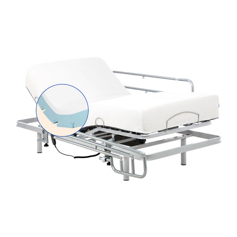 Geriafy - Pack Letto ortopedico elettrico | Materasso Visco Tencel (80x200 cm, Gambe fisse + Sponde letto)