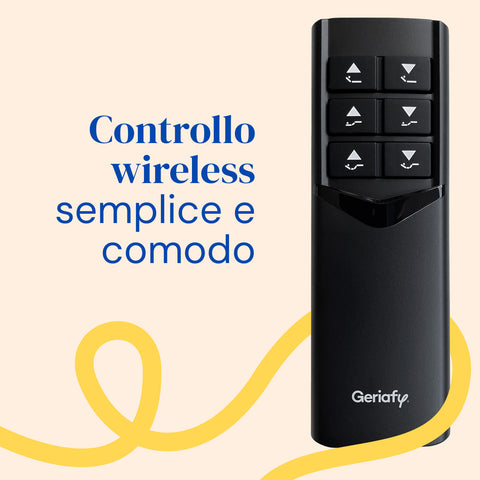 Letto ortopedico elettrico compatto con piedi regolabili | Telecomando Wireless - 90x200 cm