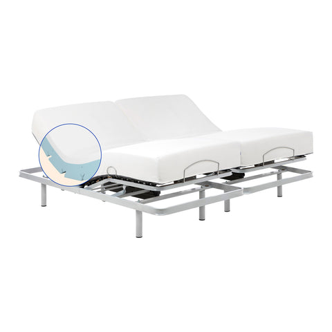 Dwułożone podwójne łóżko ortopedyczne z materacami Visco Tecenc