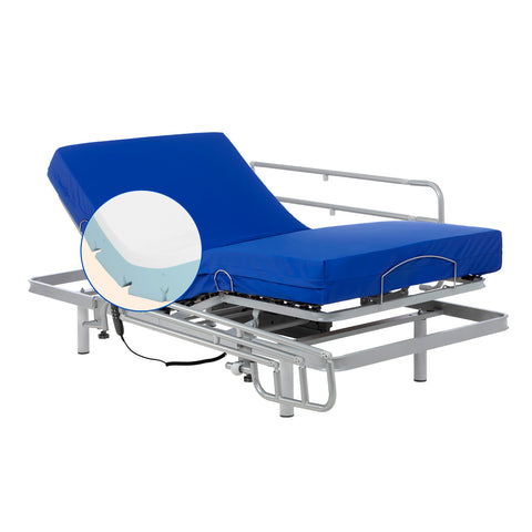 Letto ospedale con materasso sanitario viscoelastico e sponde letto - 90x200 cm