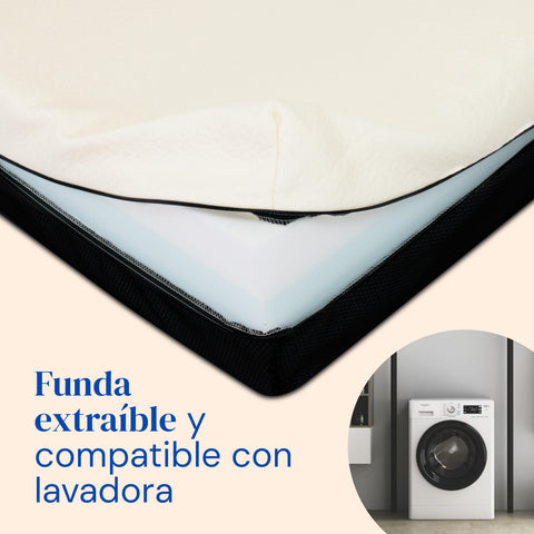 Funda extraíble y compatible con lavadora