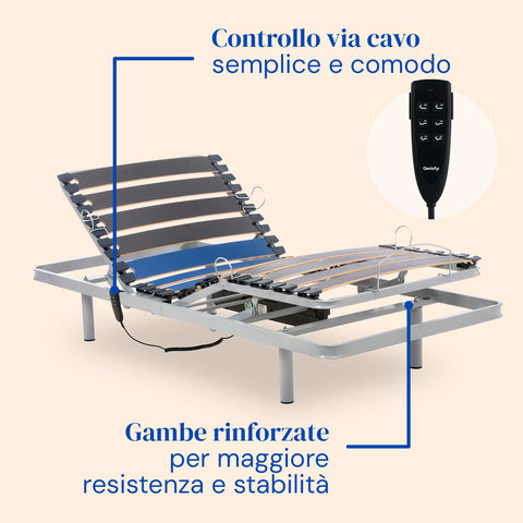 Letto ospedaliero con materasso sanitario viscoelastico plus impermeabile - 90x200 cm