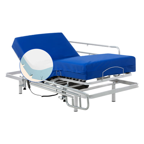 Letto ospedaliero con materasso sanitario viscoelastico plus e sponde letto - 90x200 cm