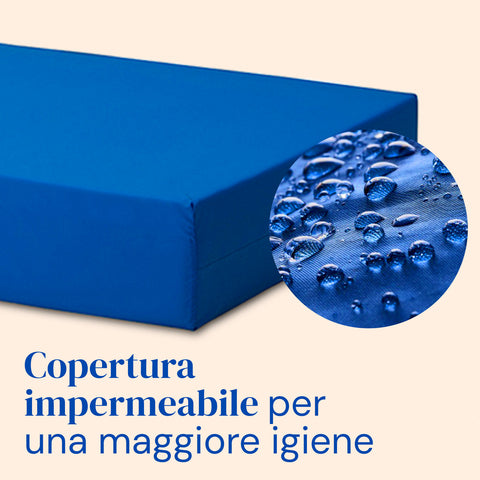 Letto ospedaliero con gambe regolabili, materasso sanitario HR e sponde letto - 90x200 cm
