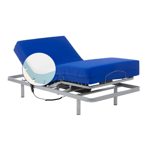 Letto ospedaliero con materasso sanitario viscoelastico plus impermeabile - 90x200 cm
