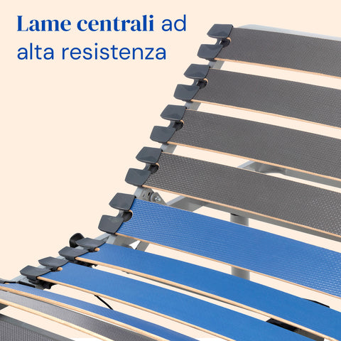 Letto ortopedico elettrico con piedi regolabili e sponde letto abbattibili - 90x200 cm