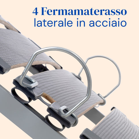 Letto ortopedico elettrico con piedi regolabili e sponde letto abbattibili - 90x200 cm