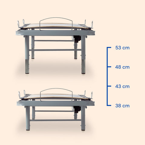 Letto ospedaliero con gambe regolabili, materasso sanitario viscoelastico plus e sponde letto - 90x200 cm